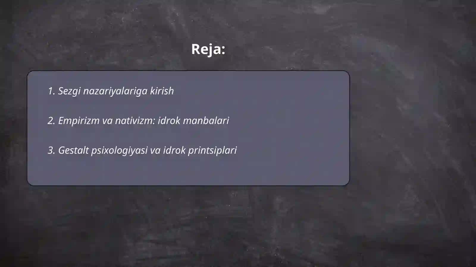 Sezgi borasidagi nazariyalar 2