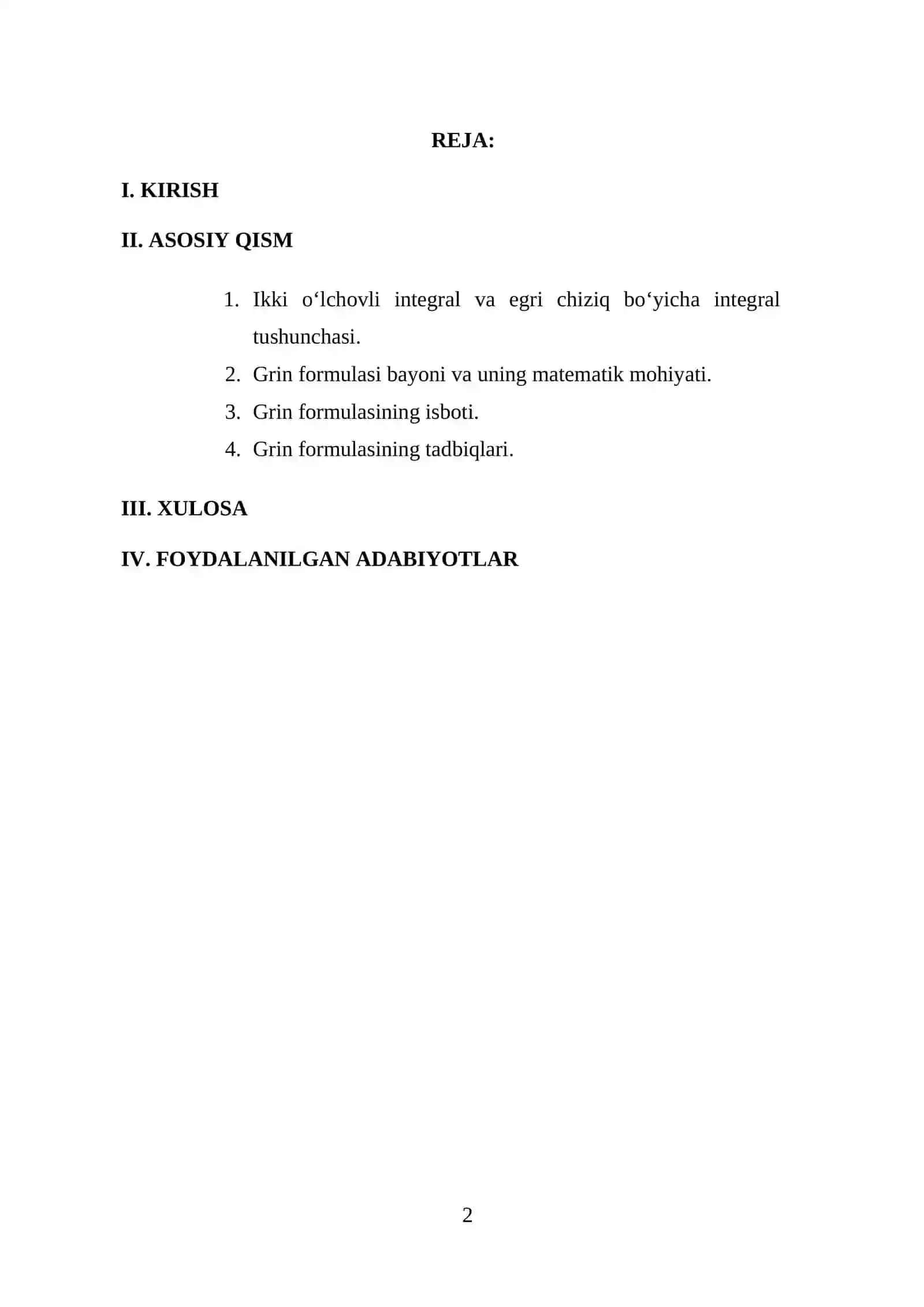 GRIN FORMULASI VA UNING TADBIQLARI 2