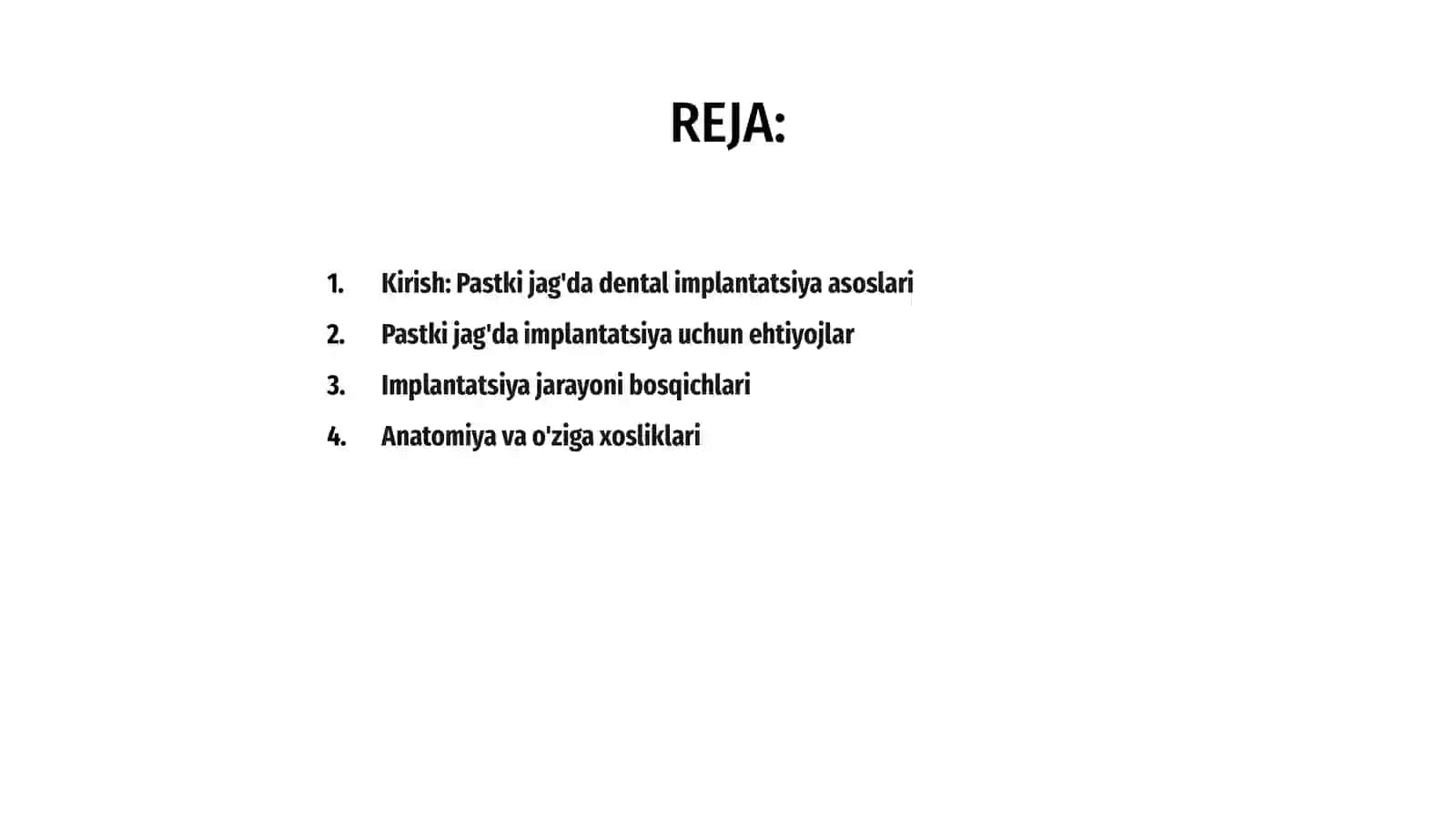 Pastki jag'da dental implantatsiya 2
