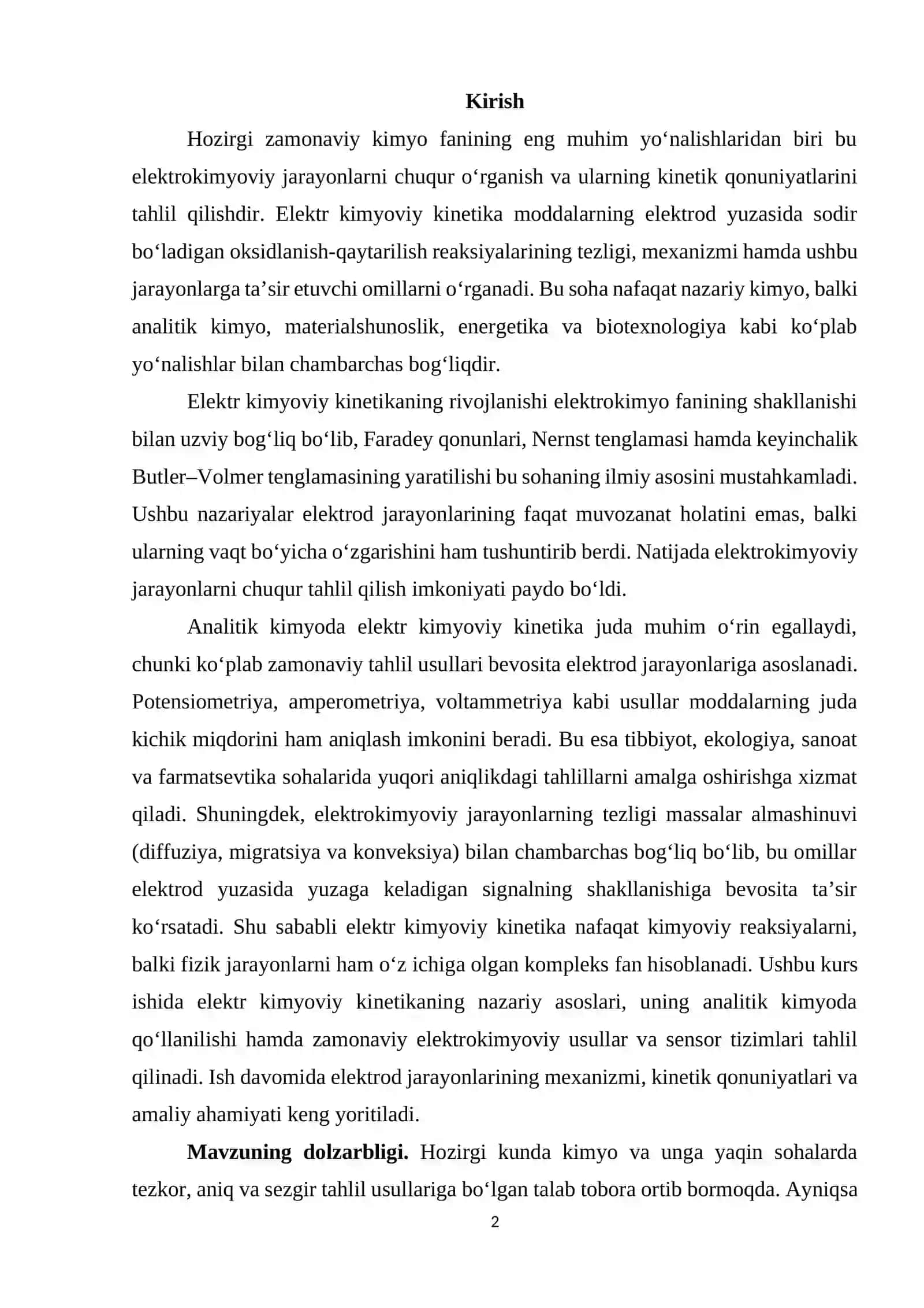 BOB. ELEKTR KIMYOVIY KINETIKANING NAZARIY ASOSLARI 2