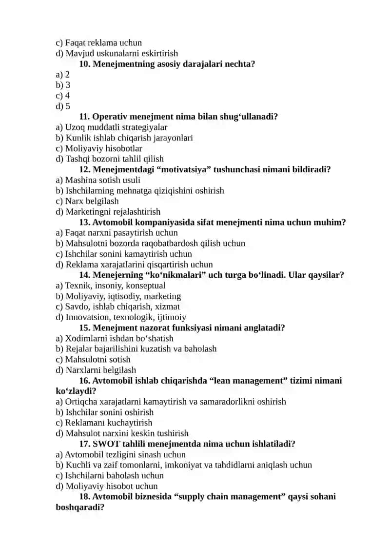Avtomobil Sanoati Menejmenti 2