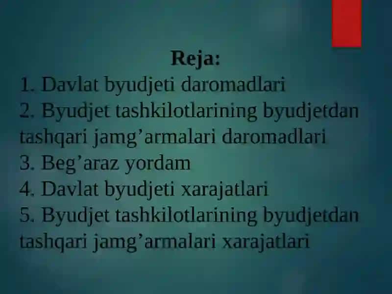 Davlat daromadlari va xarajatlari 2