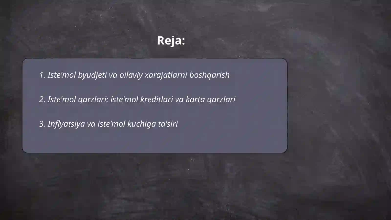 Iste'mol, jamg'arma va investitsiyalar 2
