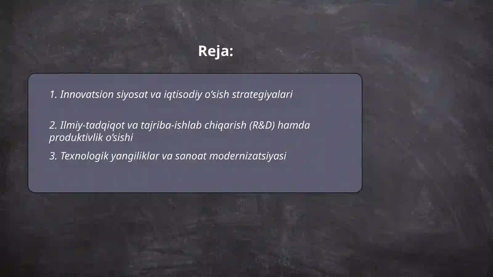 Innovatsiyalar va iqtisodiy o’sish 2