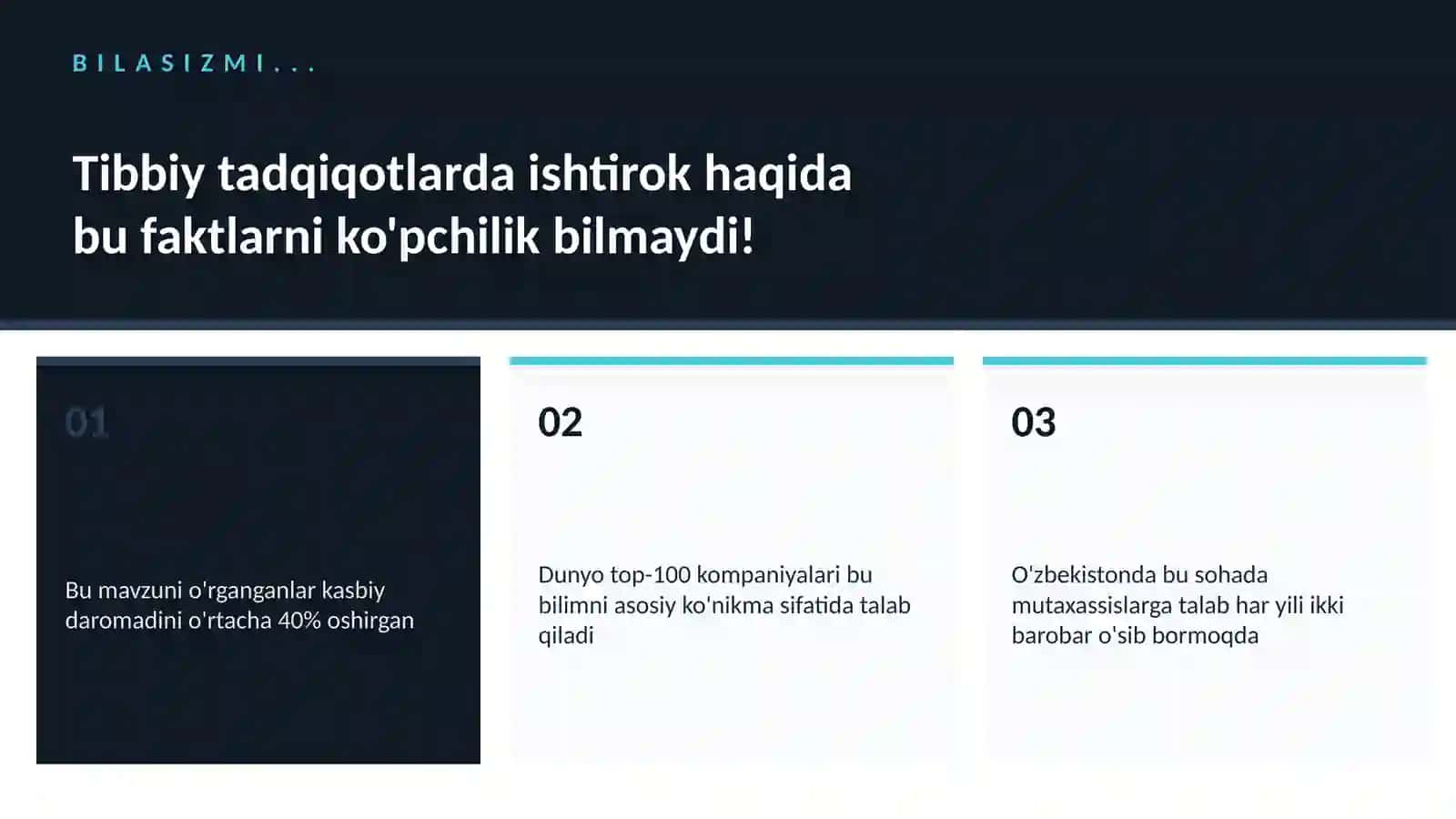 Tibbiy tadqiqotlarda ishtirok 2
