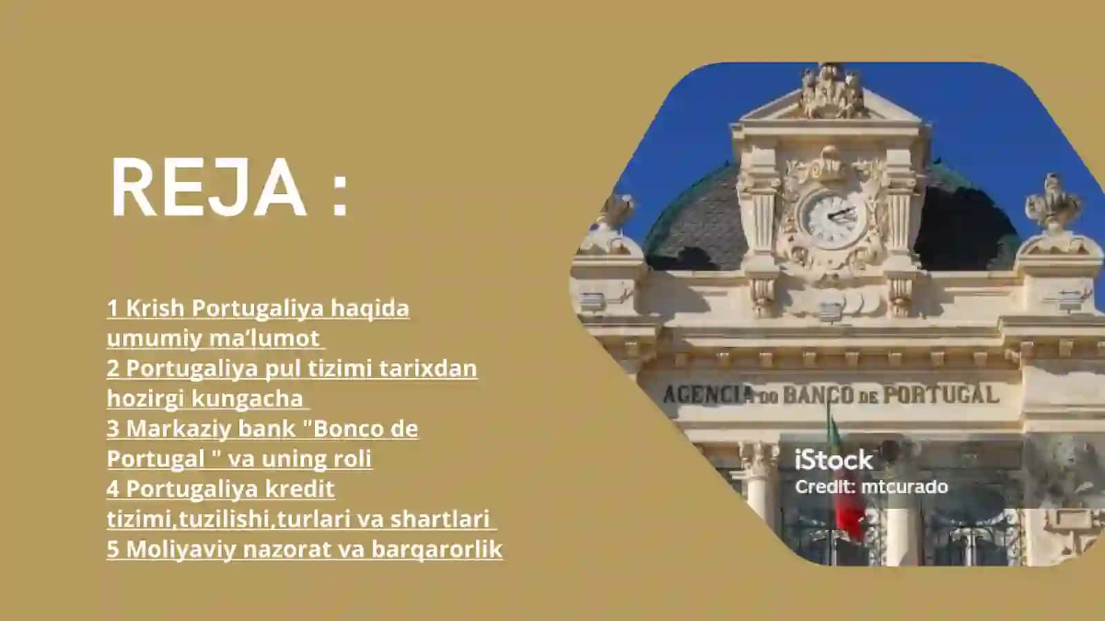 Portugaliya Pul Kredit Tizimi 2