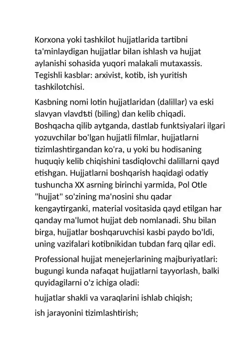 Kasbga oid hujjatlar 2