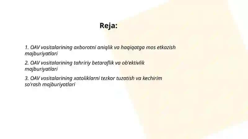OAV vositalarining majburyatlari 2
