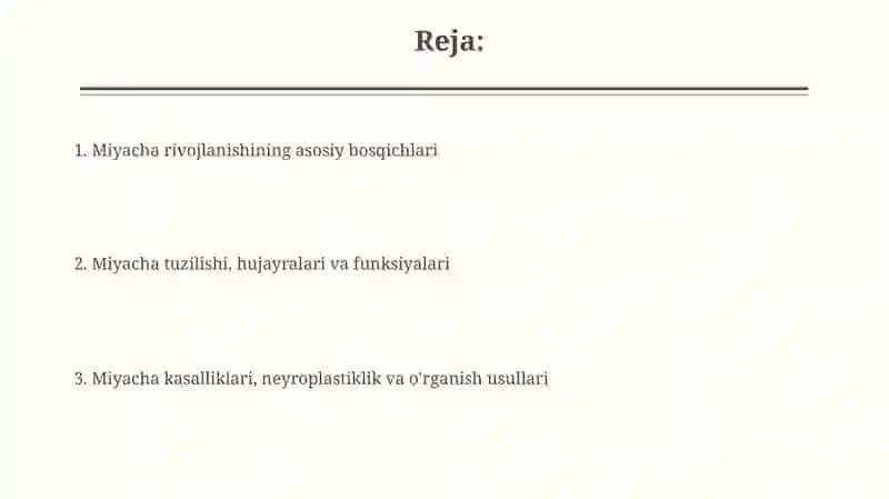 Miyachaning rivojlanish anatomiyasi 2
