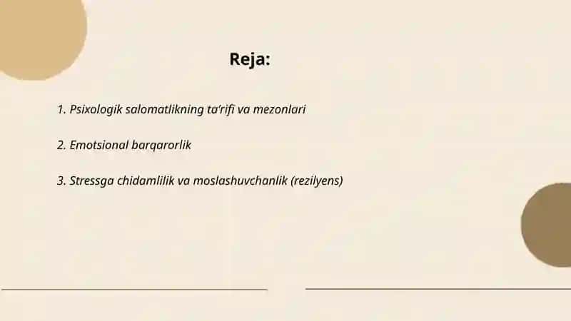 Psixologik Salomatlik Mezonlari 2