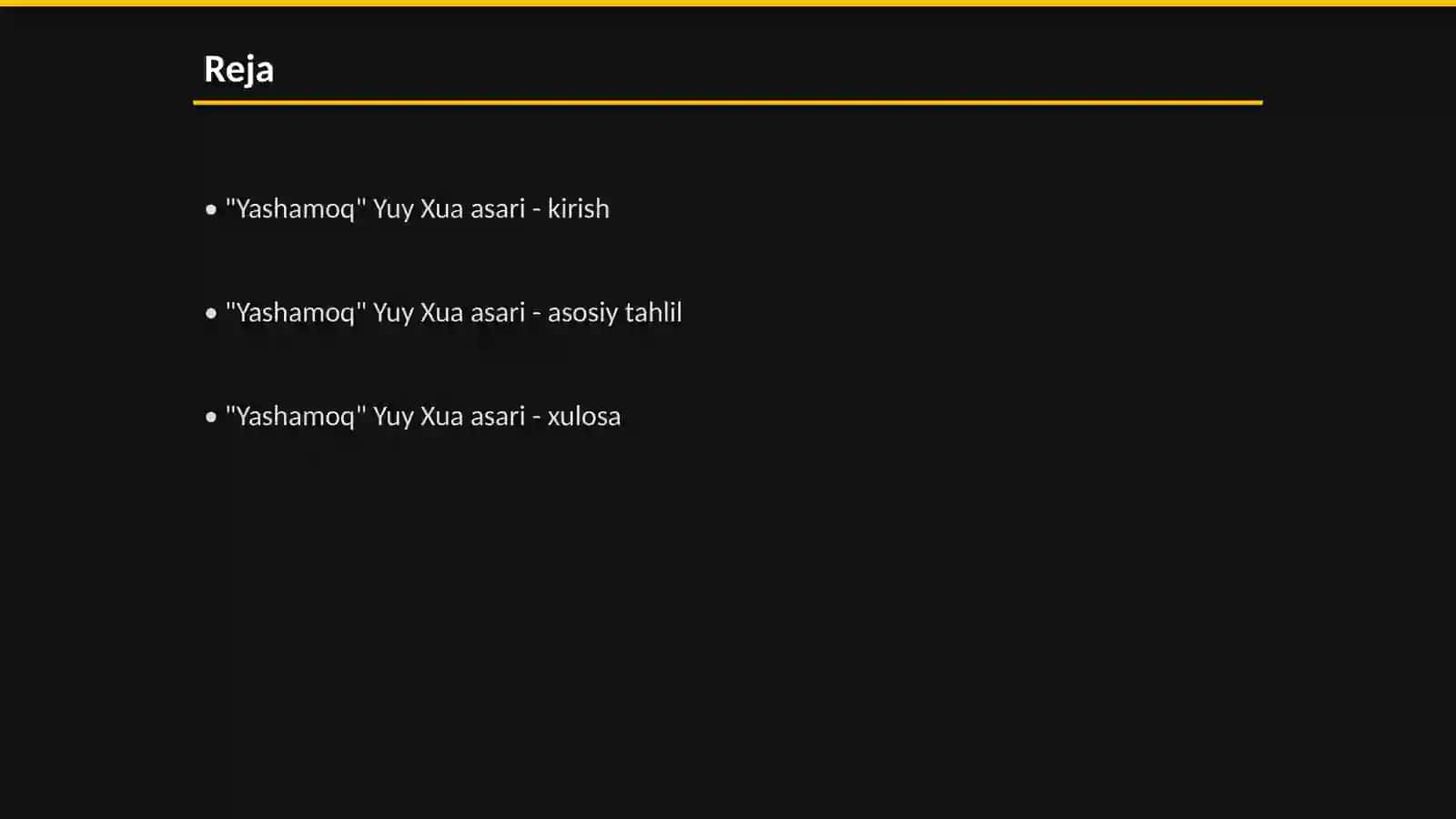 "Yashamoq" Yuy Xua asari 2