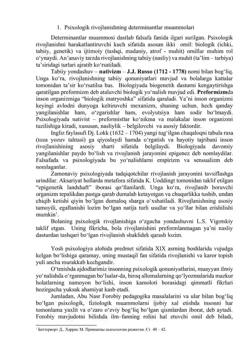 Psixologik rivojlanishning determinantlar muammolari 2