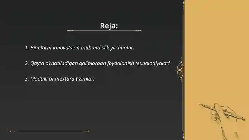 Binolarni innovatsion muhandislik yechimlari 2