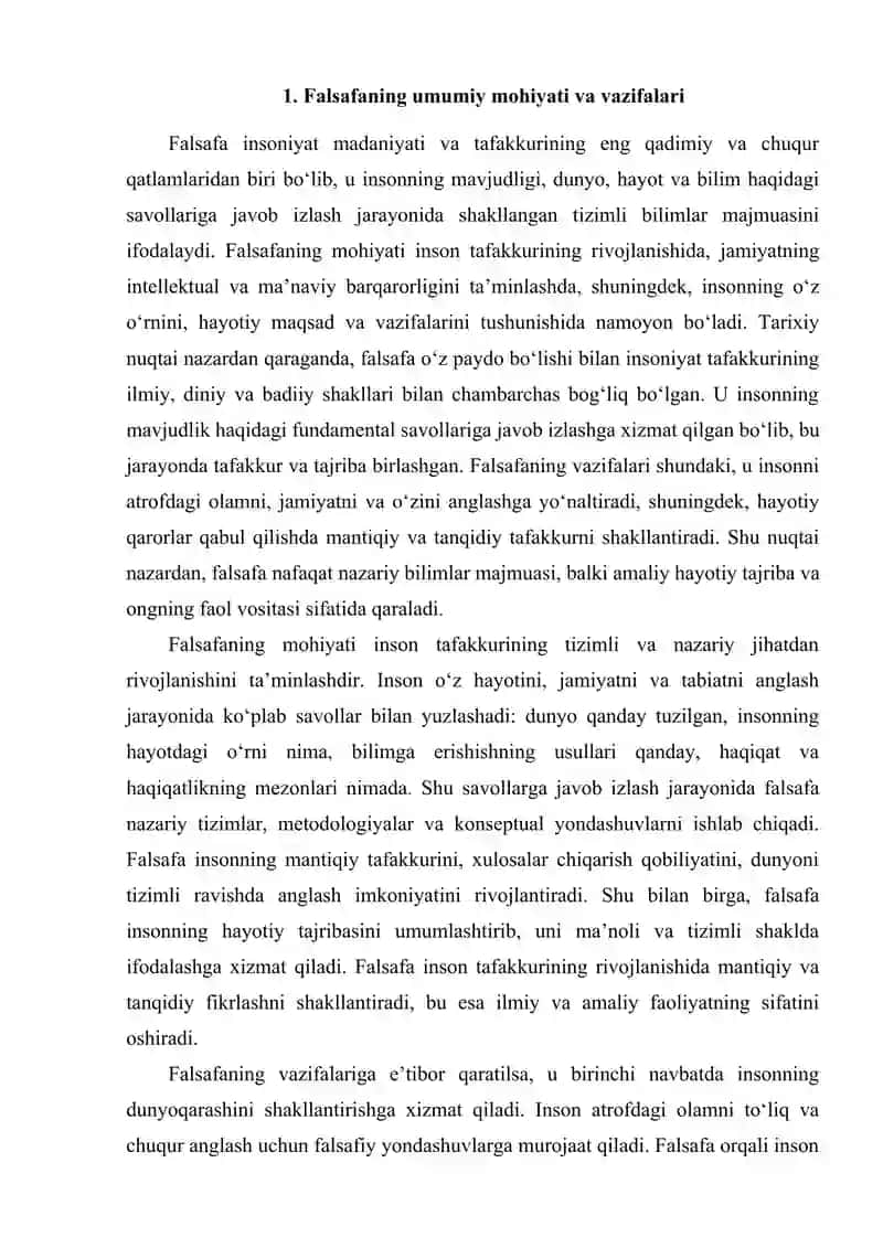 Falsafaning Fan va Dunyoqarashga Doir Mohiyati 2