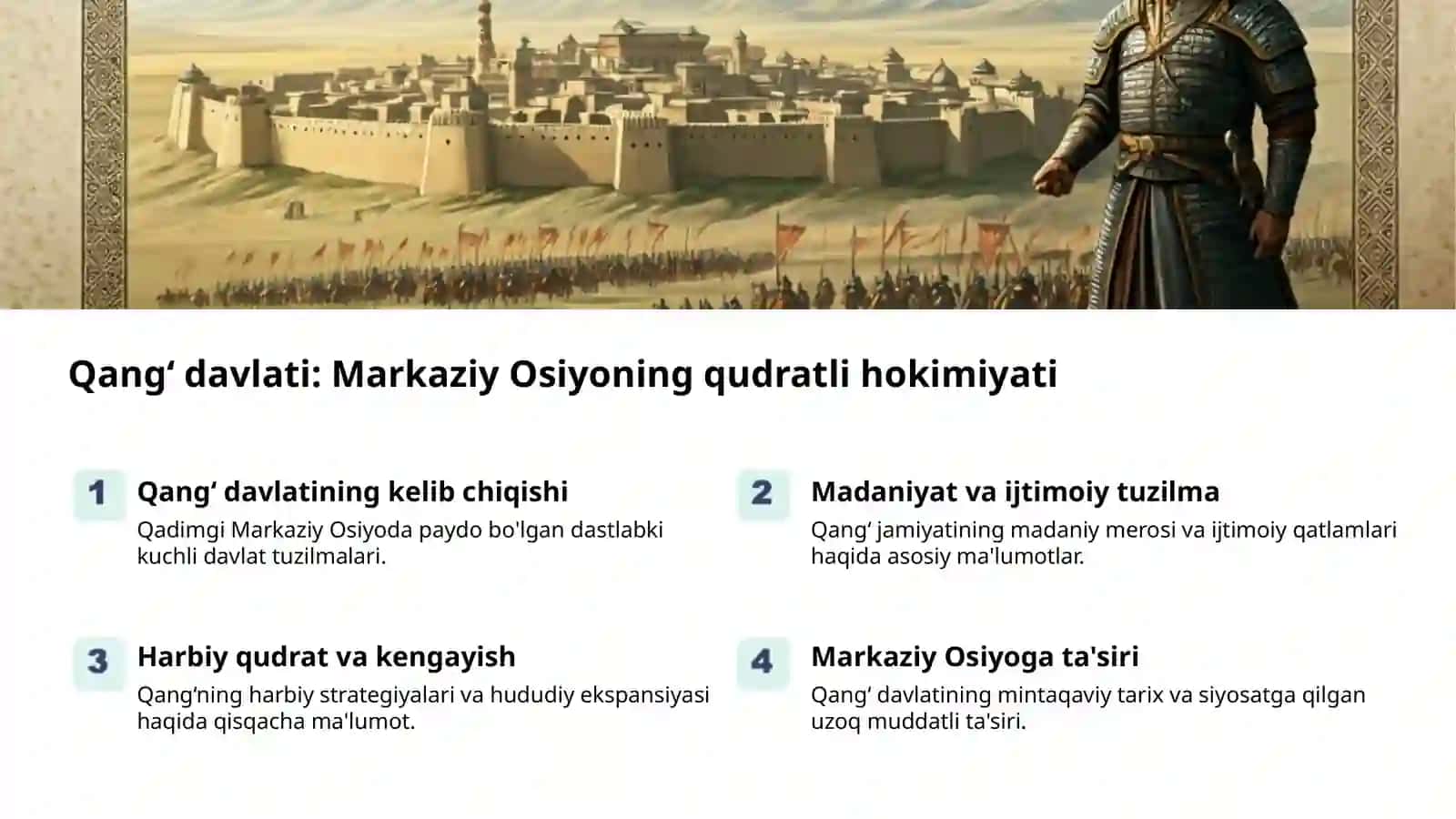 Qang‘ davlati: Markaziy Osiyoning qudratli hokimiyati 2