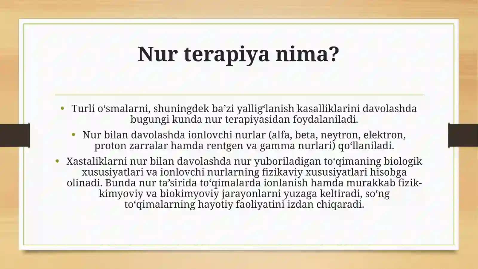 "NUR TERAPIYASI USULLARI" 2