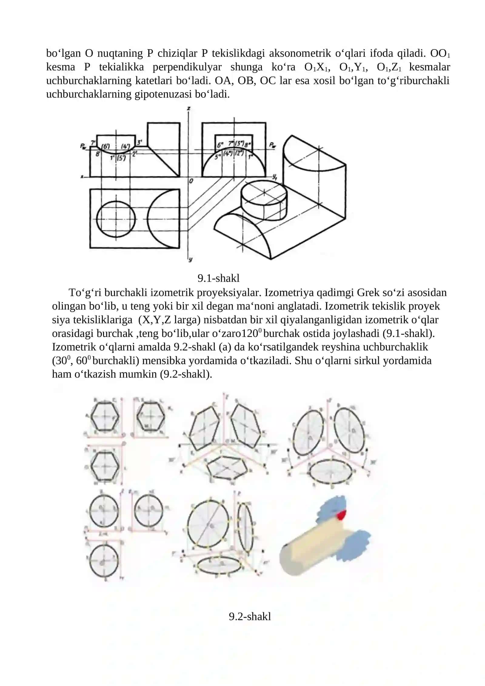 To’g’ri burchakli aksonometrik proyeksiyalarni aniqlash 2