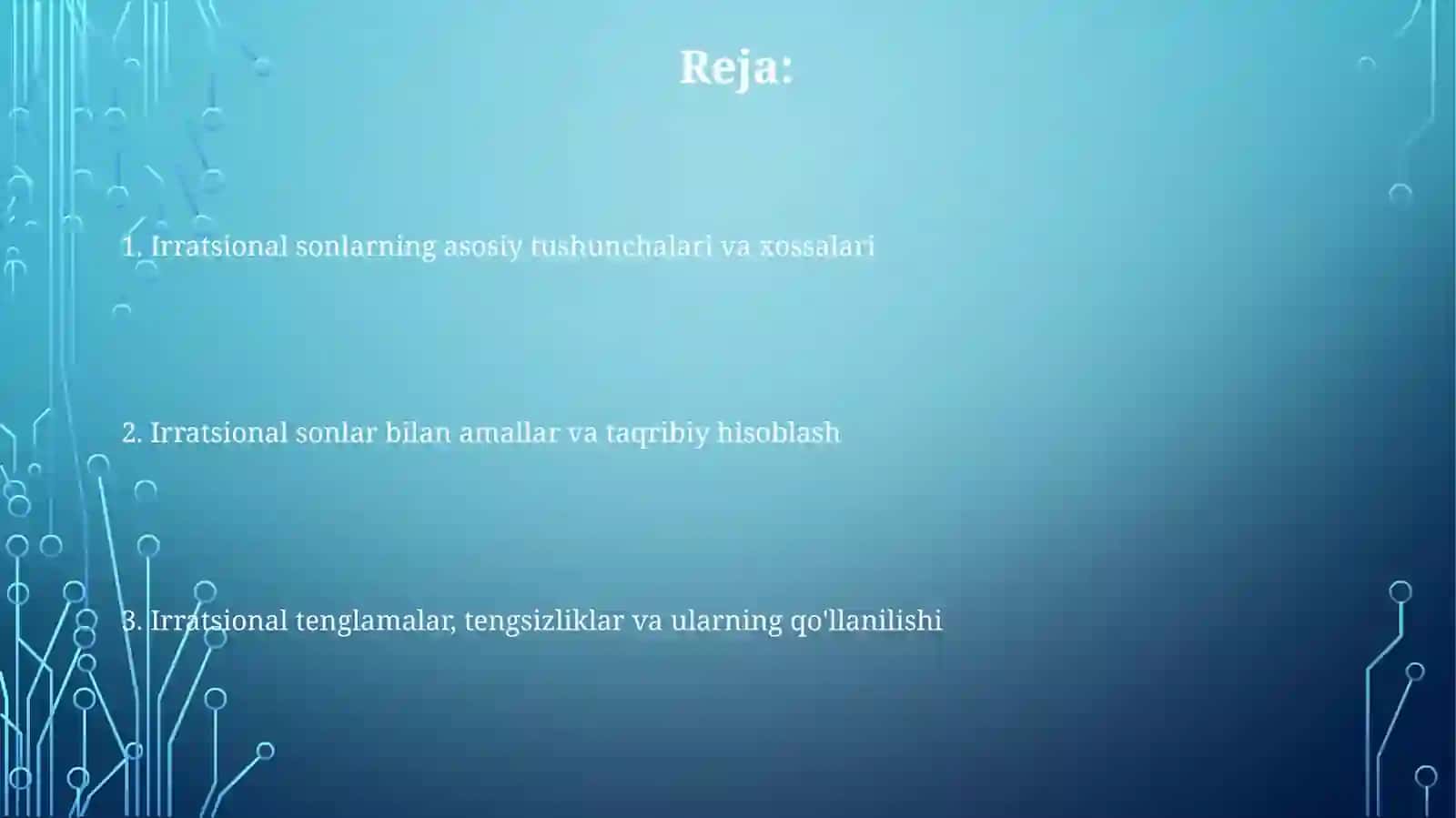 Irratsional sonlarga doir misollar yechish 2