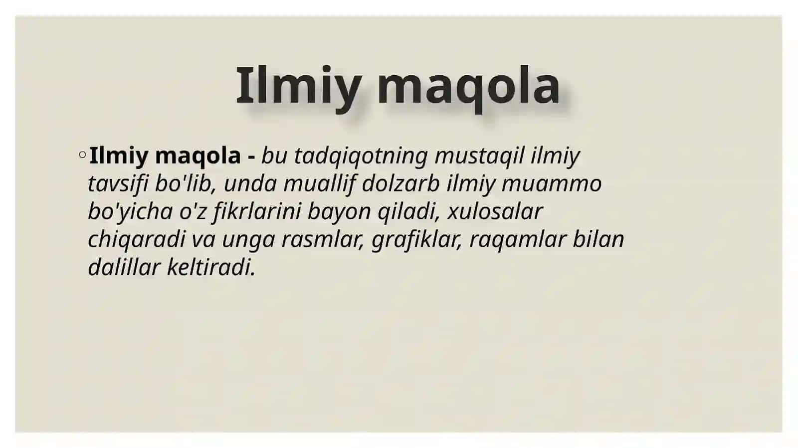 Ilmiy maqola yozish talablari 2