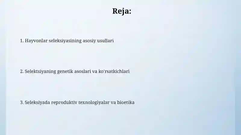Hayvonlar seleksiyasi 2