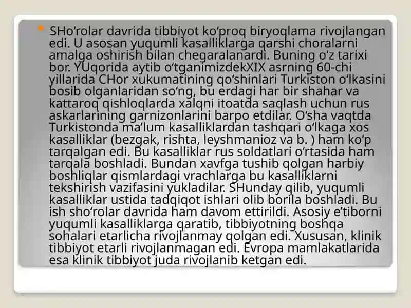 MUSTAQILLIK YILLARIDA SOG`LIQNI SAQLASH SOHASINING RIVOJLANISHI 2