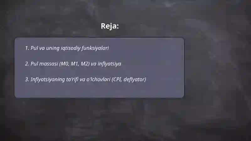 Pul va Inflatsiya 2