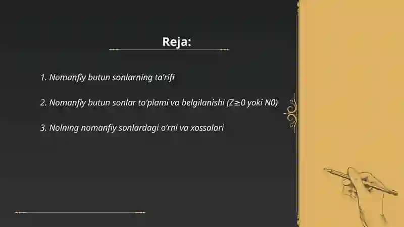 Nomanfiy butun sonlar 2