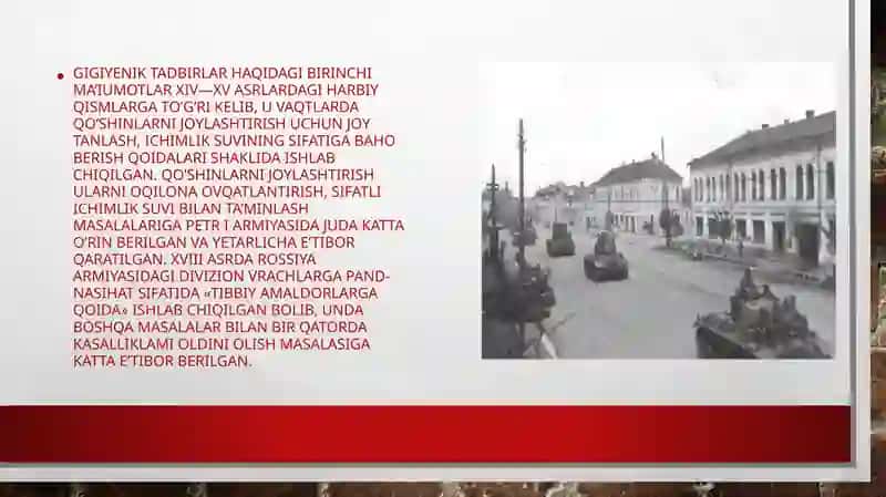 Xarbiy gigiyenaning rivojlanishi va shakllanishi 2