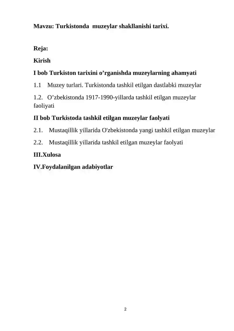 Turkistonda  muzeylar shakllanishi tarixi 2