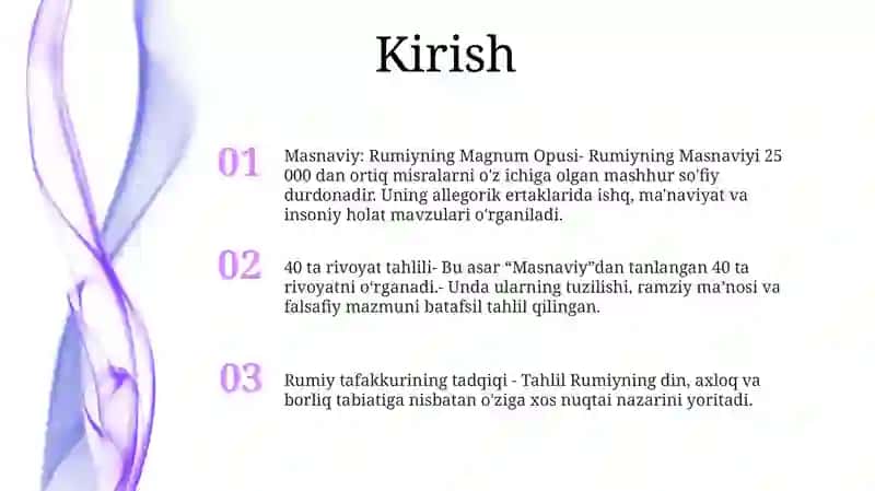 J.Rumiy Masnaviy 40 Rivoyatga Sharh 2