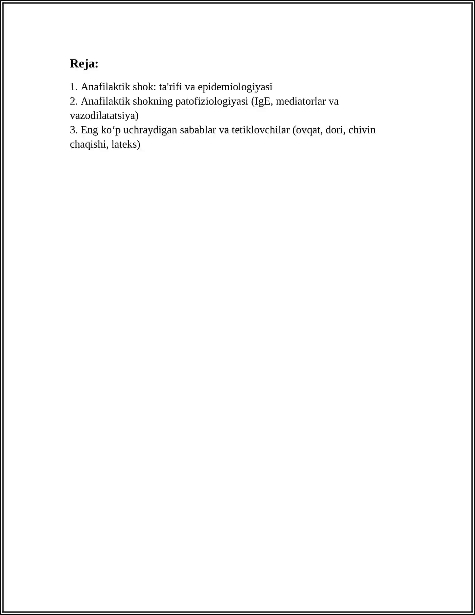 ANAFILAKTIK SHOK VA UNI DAVOLASH 2