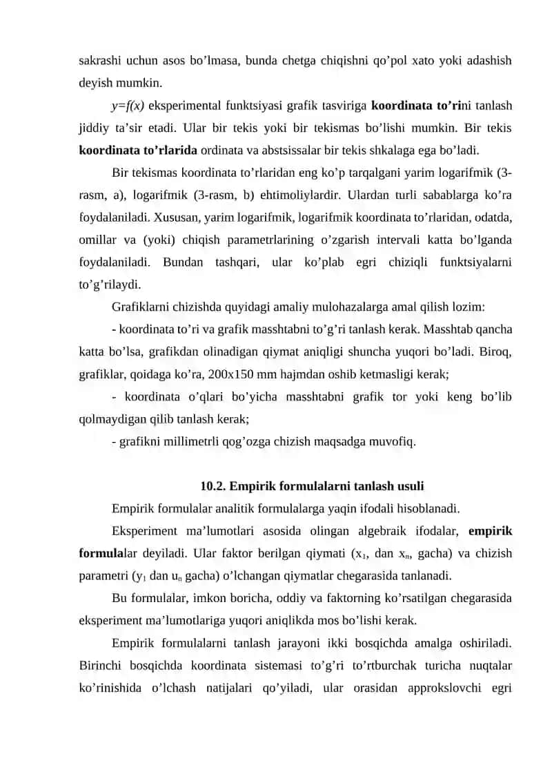 EKSPERIMENTAL TADQIQOT NATIJALARINI QAYTA IShLASh 2
