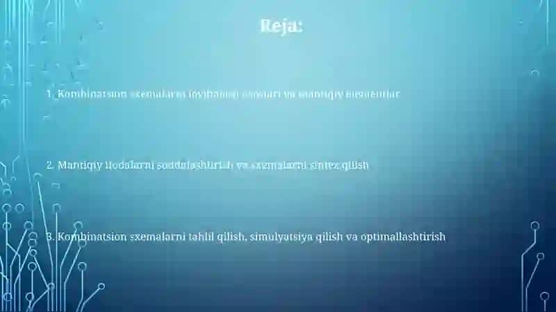 Kombinatsion sxemalarni tuzish usullari 2
