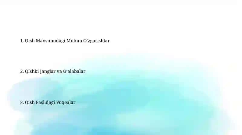 Qishda bõlgan voqealar 2