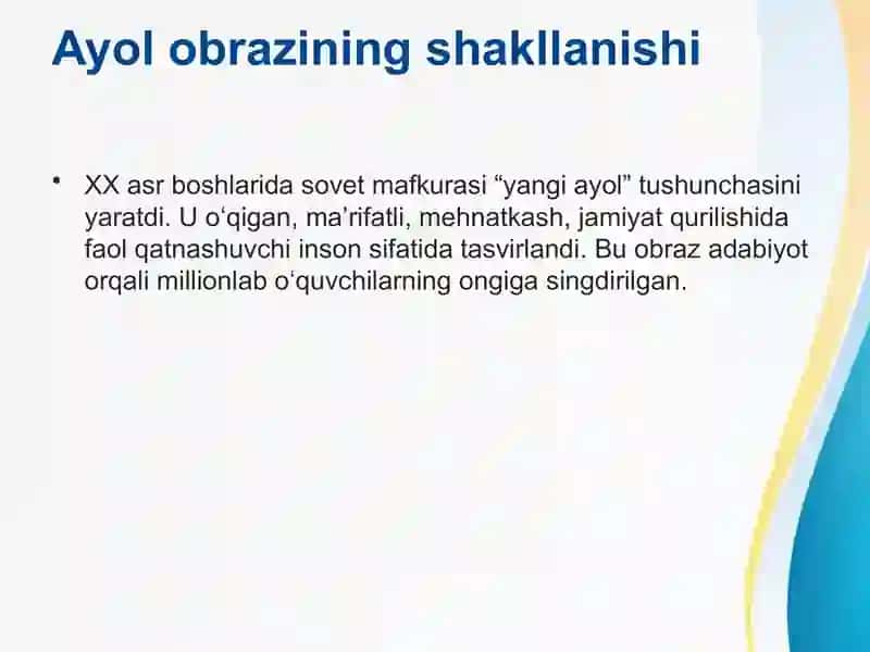 Sovet adabiyotida ayol obrazi 2
