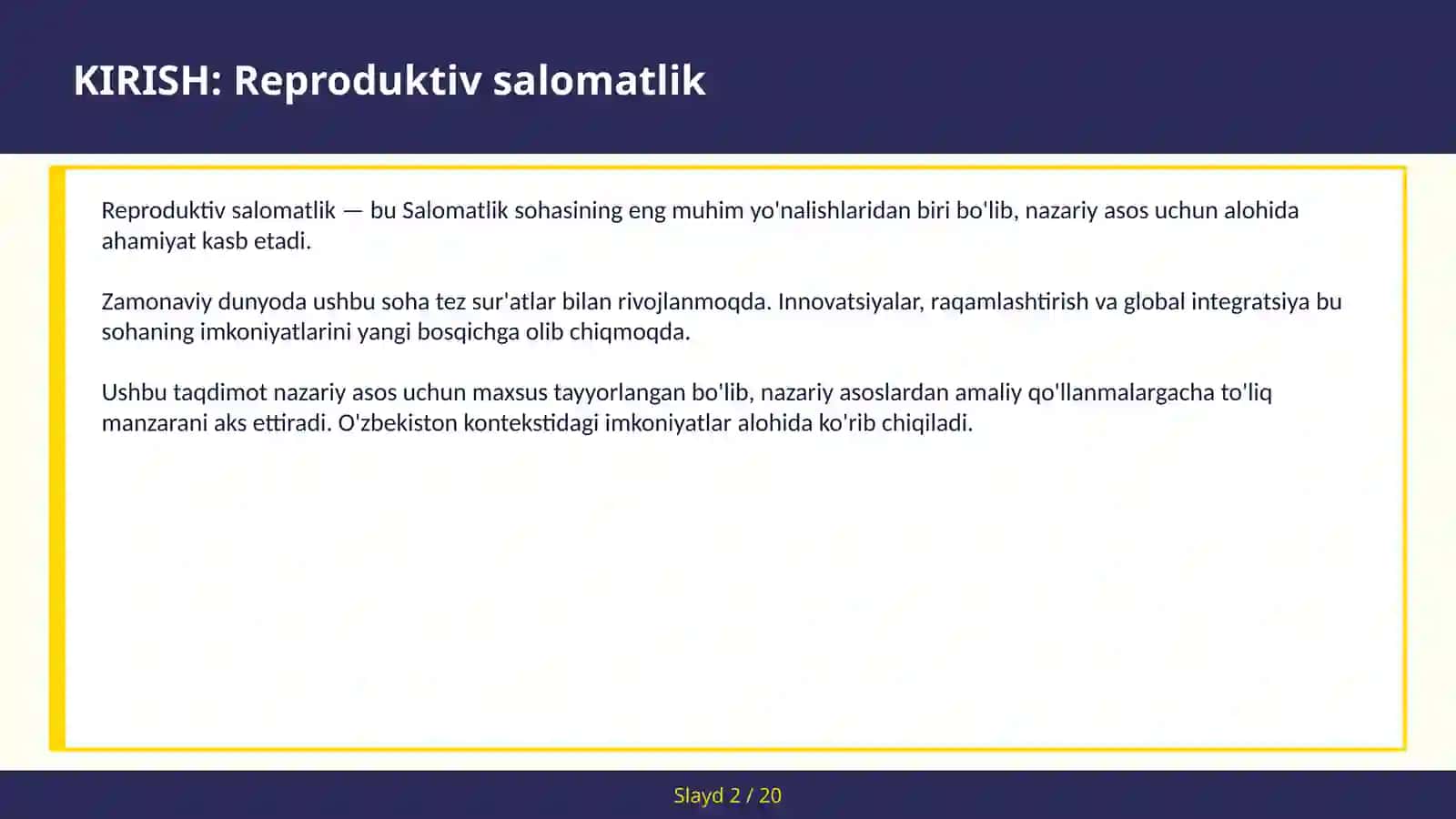Reproduktiv salomatlik 2