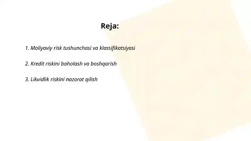 Korxonada moliyaviy risklarni boshqarish 2