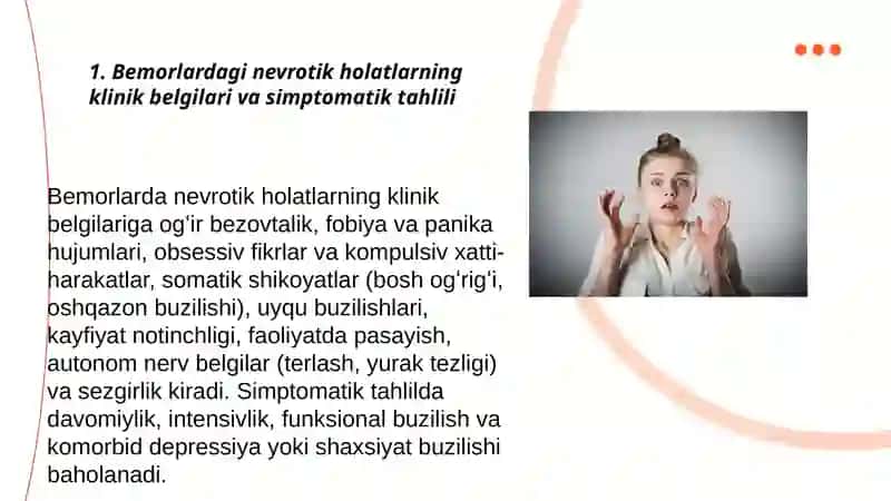 Bemorlardagi nevrotik holatlari tahlili 2
