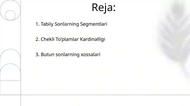 Tabiiy Sonlarning Segmentlari 2