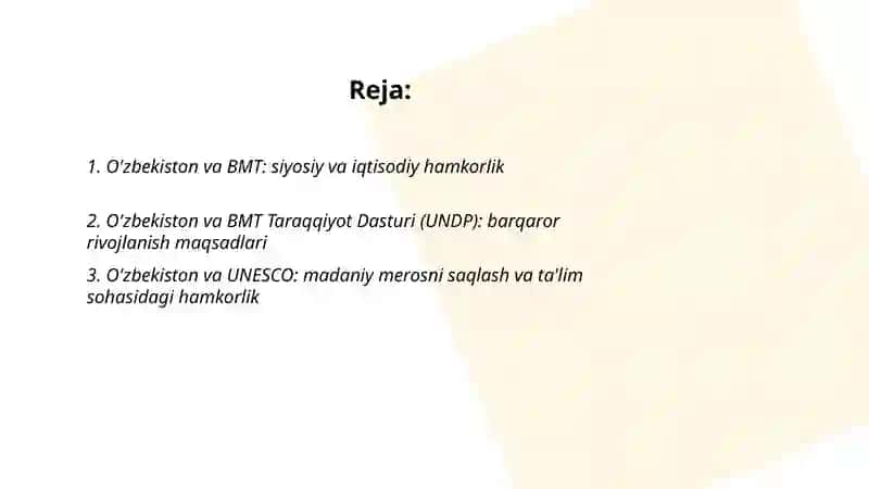 O'zbekiston va BMT: siyosiy va iqtisodiy hamkorlik 2