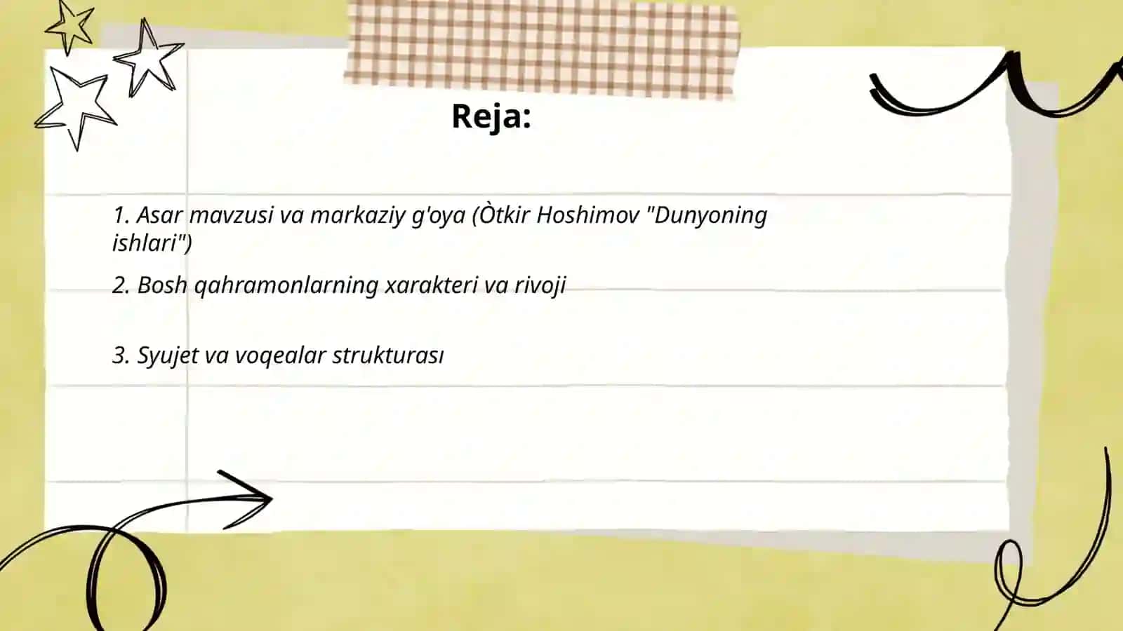 Òtkir Hoshimov "Dunyoning ishlari" 2