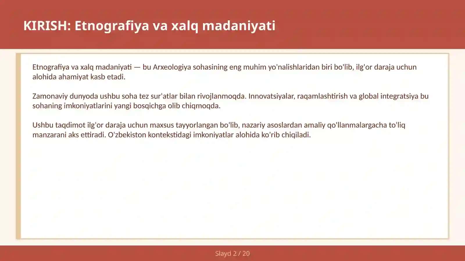 ETNOGRAFIYA VA XALQ MADANIYATI 2