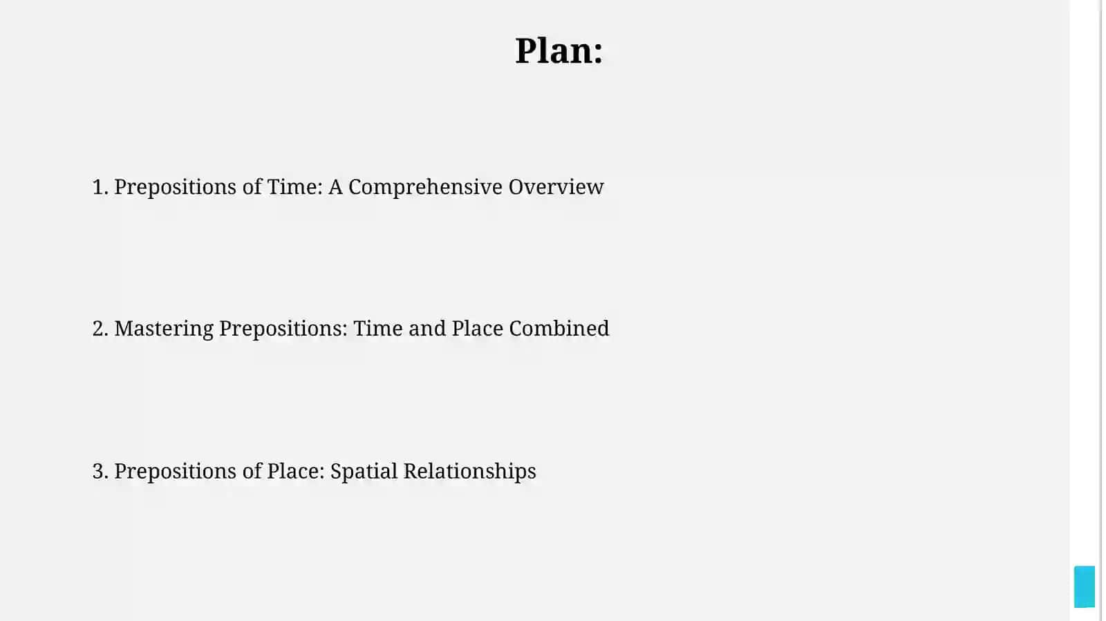 Preposition of time and place 2