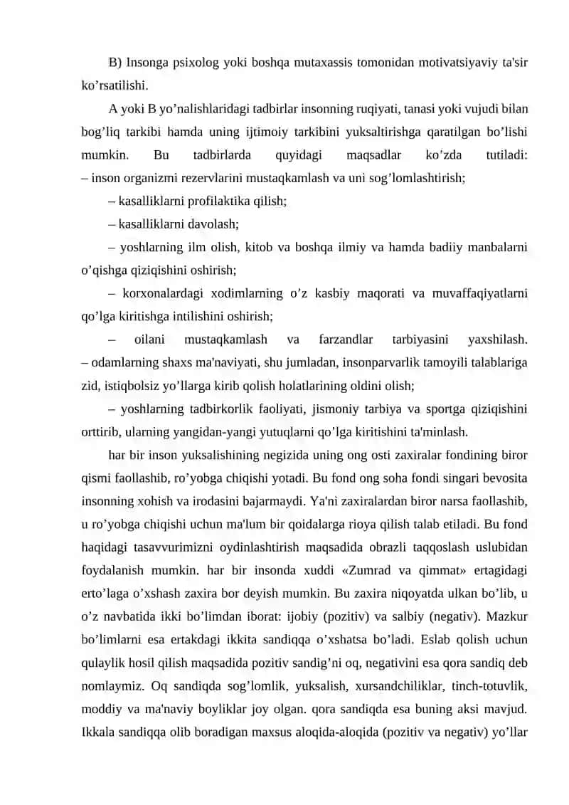 Farovonlik va yuksalish psixologiyasi 2