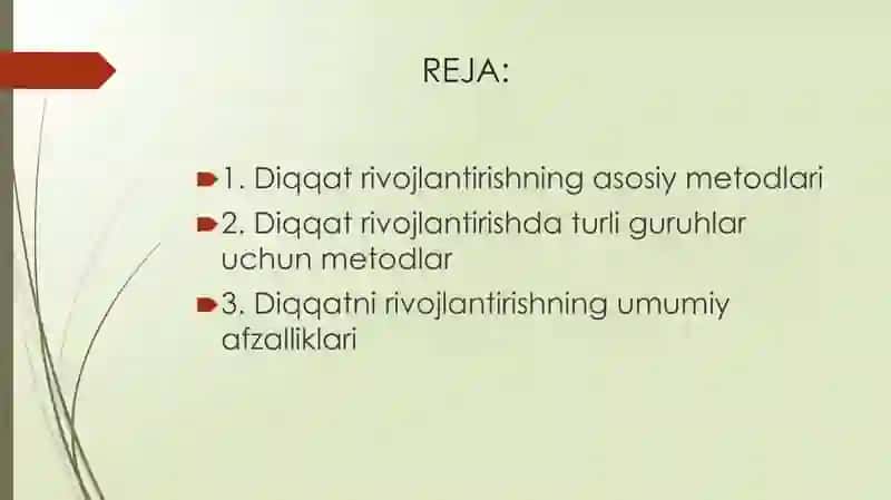 DIQQATNI RIVOJLANTIRISH METODLARI 2
