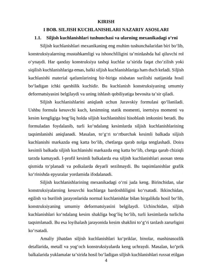 Siljishdagi deformatsiya va kuchlanish 2