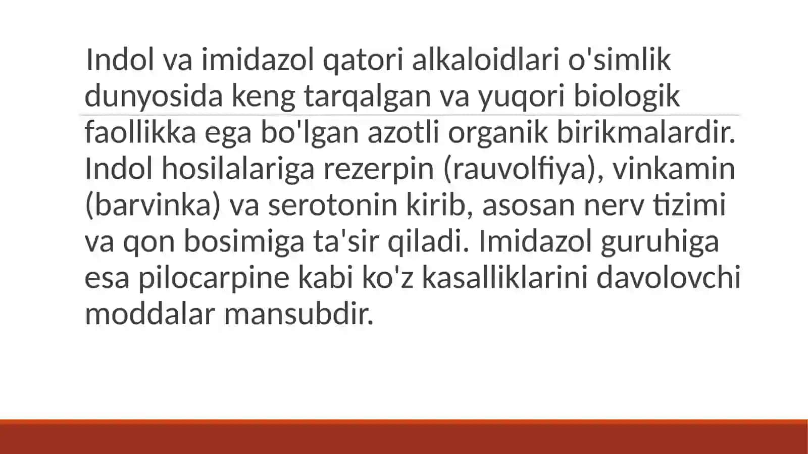 Indol va imidazol qatori alkaloidlari 2