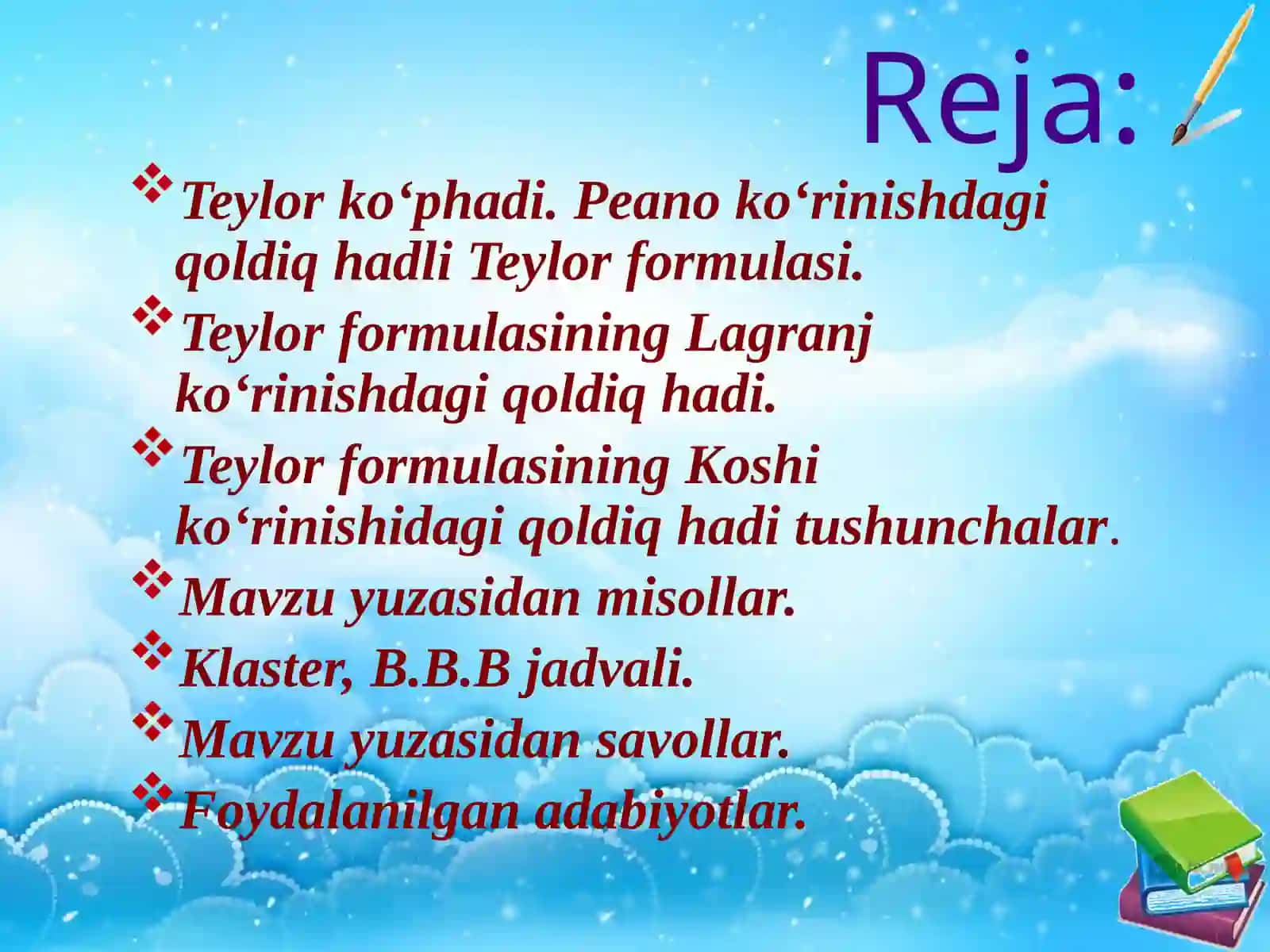 Teylor ormulasi 2