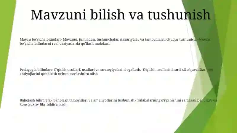 O'Qituvchining Kasbiy Kompetentlik Sifatlari 2