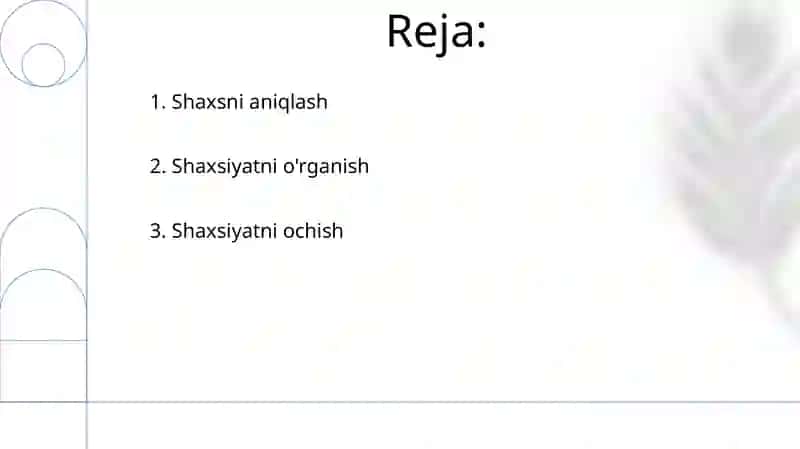 Shaxsiyat va shaxsning tuzilmalari 2